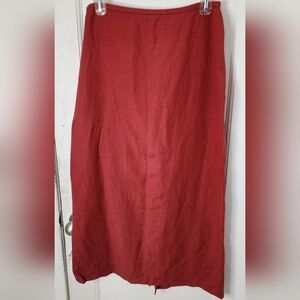 Nine & Company Burnt Orange Linen Blend Skirt